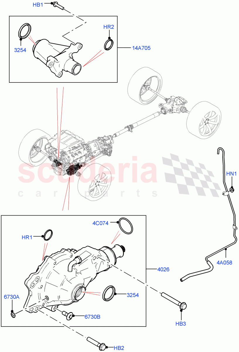 Front Axle Case(2.0L I4 High DOHC AJ200 Petrol,2.0L I4 Mid DOHC AJ200 Petrol,2.0L I4 DSL MID DOHC AJ200,2.0L I4 DSL HIGH DOHC AJ200,3.0 V6 D Gen2 Twin Turbo,3.0L DOHC GDI SC V6 PETROL,5.0L P AJ133 DOHC CDA S/C Enhanced)((V)TOLA999999) of Land Rover Land Rover Range Rover Velar (2017+) [3.0 I6 Turbo Diesel AJ20D6]