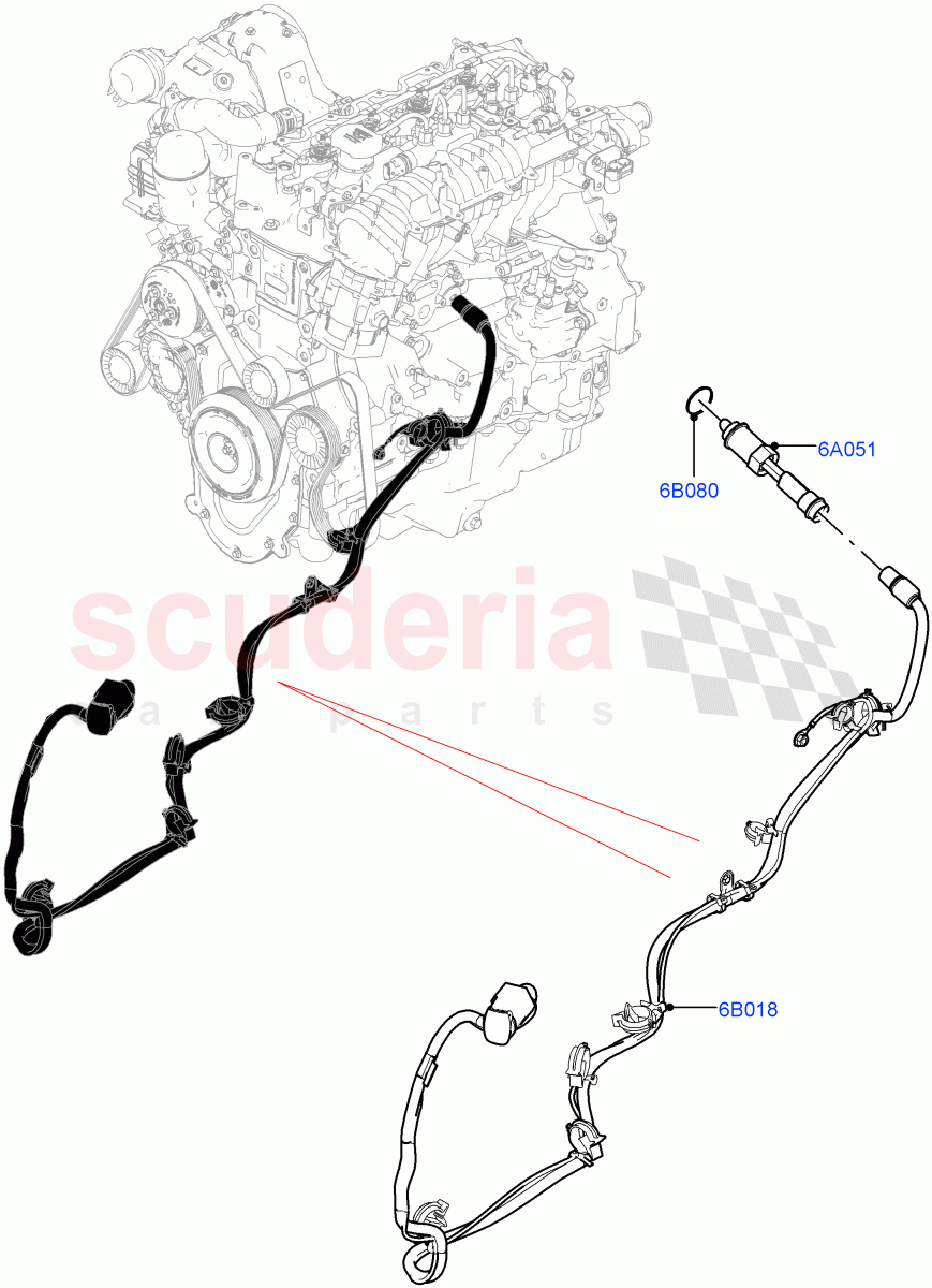 Engine Heater (Nitra Plant Build) (2.0L I4 DSL HIGH DOHC AJ200, Immersion Heater-700W/220V, Immersion Heater - 700W / 110V) of Land Rover Land Rover Defender (2020+) [2.0 Turbo Diesel]