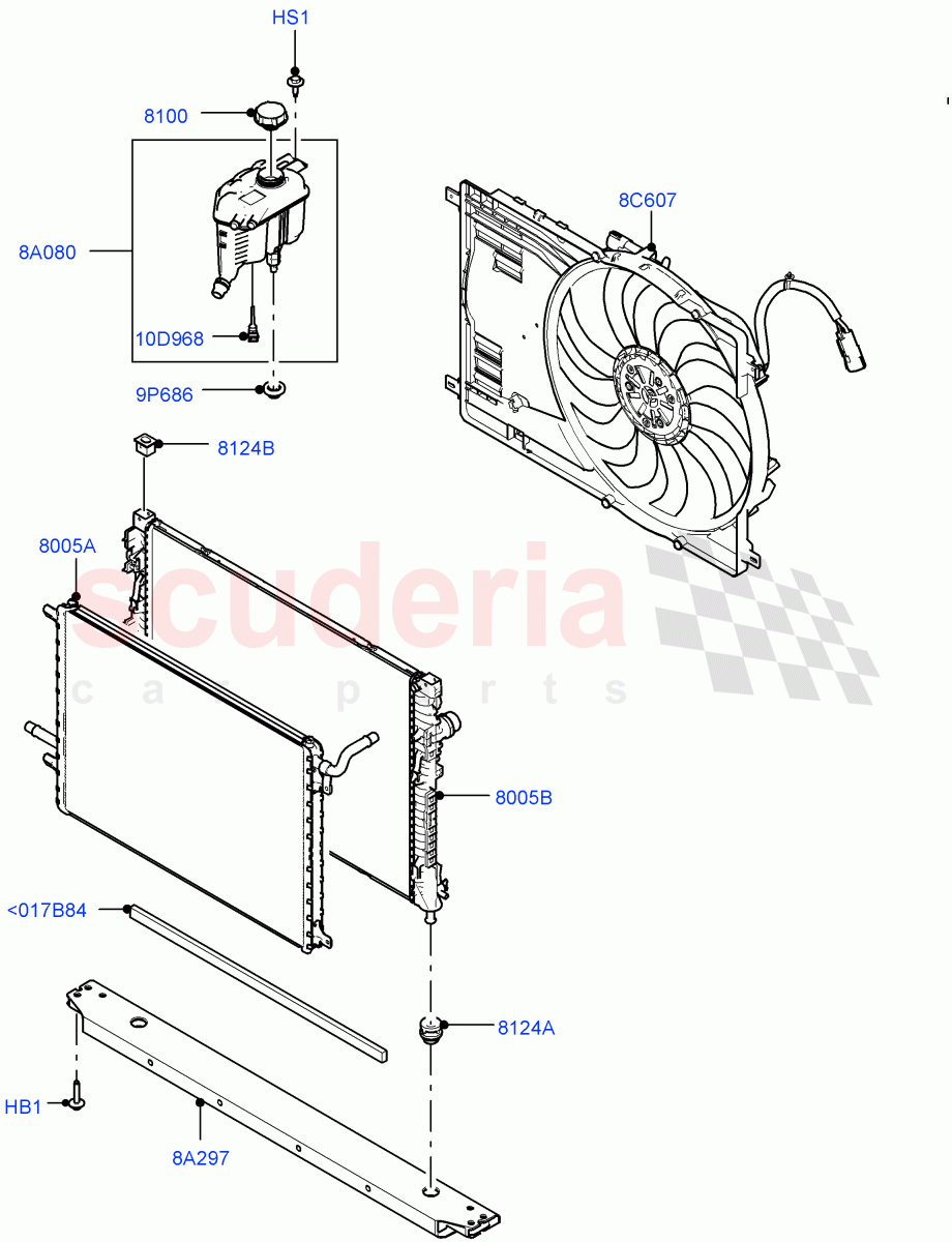 Radiator/Coolant Overflow Container (2.0L AJ21D4 Diesel Mid, Halewood (UK)) ((V) FROMMH000001) of Land Rover Land Rover Range Rover Evoque (2019+) [2.0 Turbo Diesel AJ21D4]