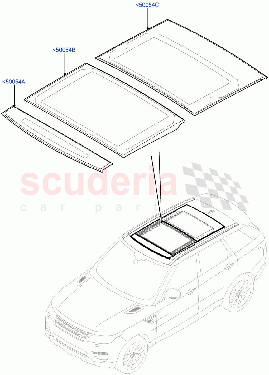 Sliding Roof Panel(With Roof Conversion-Panorama Power) of Land Rover Land Rover Range Rover Sport (2014+) [2.0 Turbo Petrol AJ200P]