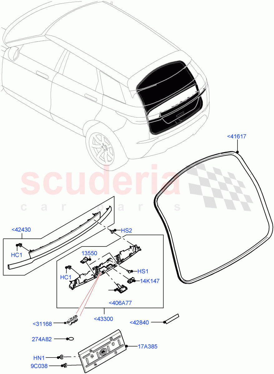 Luggage Compartment Door(Weatherstrips And Seals)(Halewood (UK)) of Land Rover Land Rover Range Rover Evoque (2019+) [2.0 Turbo Diesel]