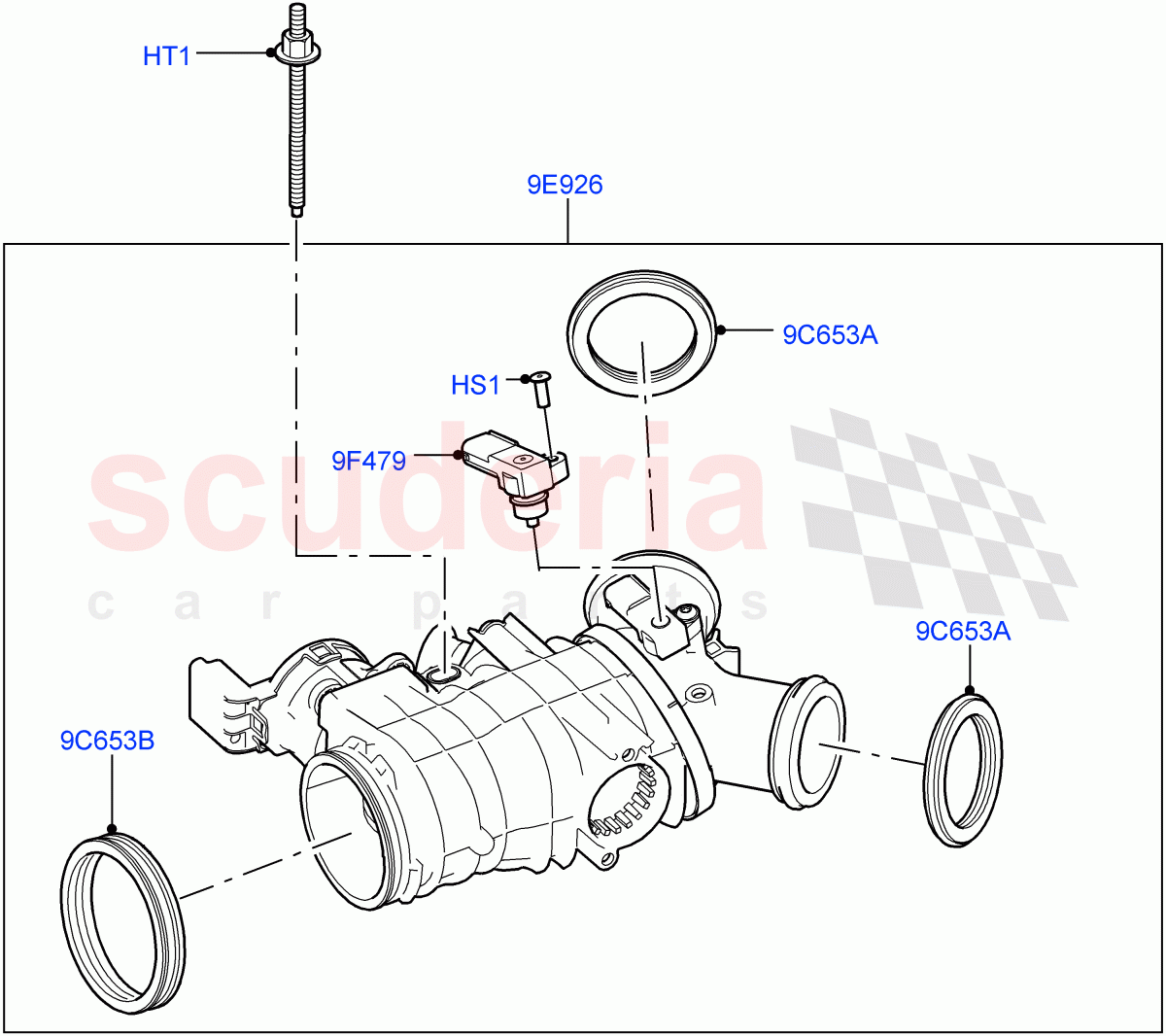 Throttle Housing (Solihull Plant Build) (3.0 V6 D Gen2 Twin Turbo, 3.0 V6 D Gen2 Mono Turbo) ((V) FROMFA000001) of Land Rover Land Rover Discovery 4 (2010-2016) [3.0 Diesel 24V DOHC TC]