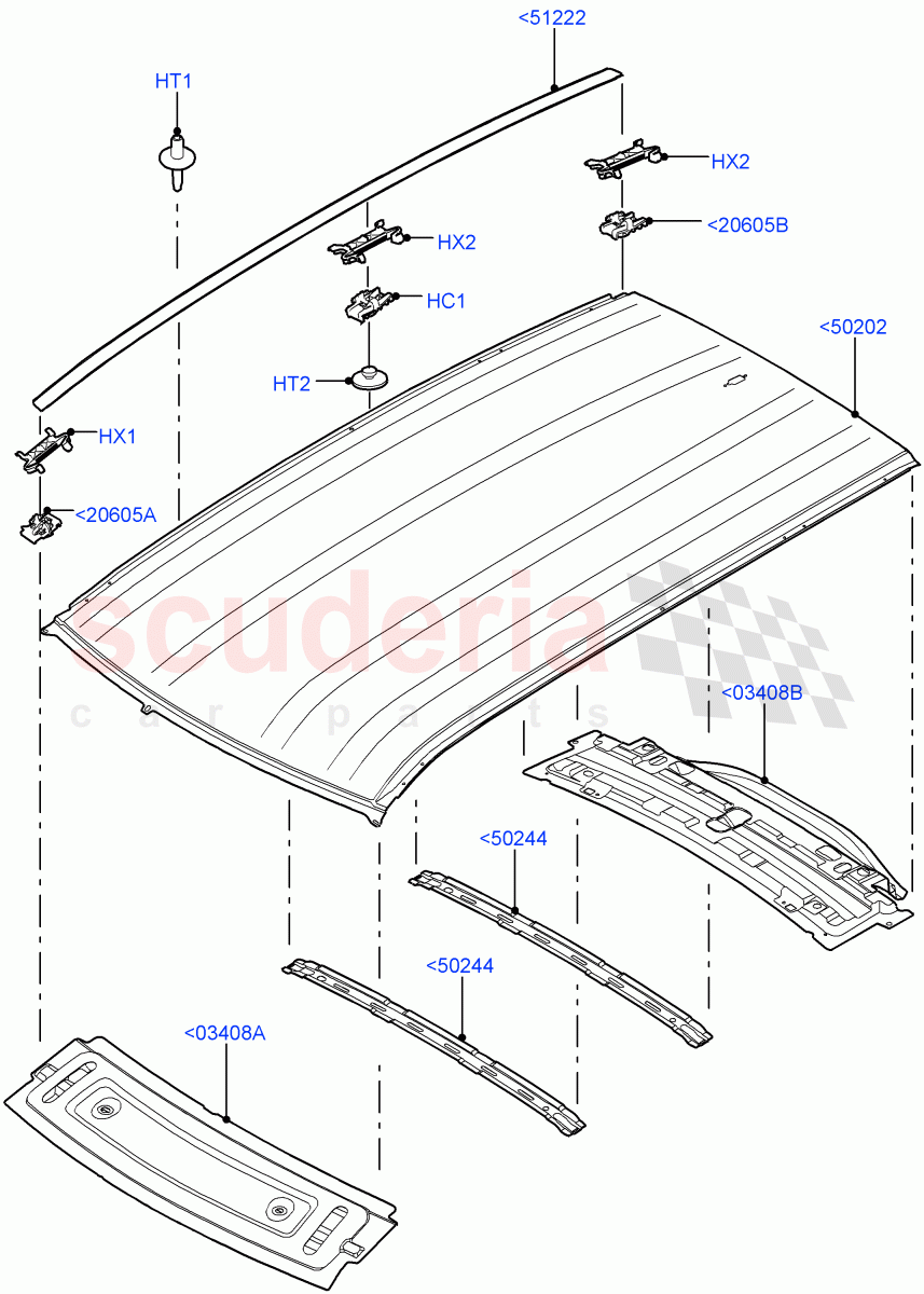 Roof - Sheet Metal(Less Panorama Roof,Itatiaia (Brazil))((V)FROMGT000001) of Land Rover Land Rover Discovery Sport (2015+) [2.0 Turbo Petrol AJ200P]