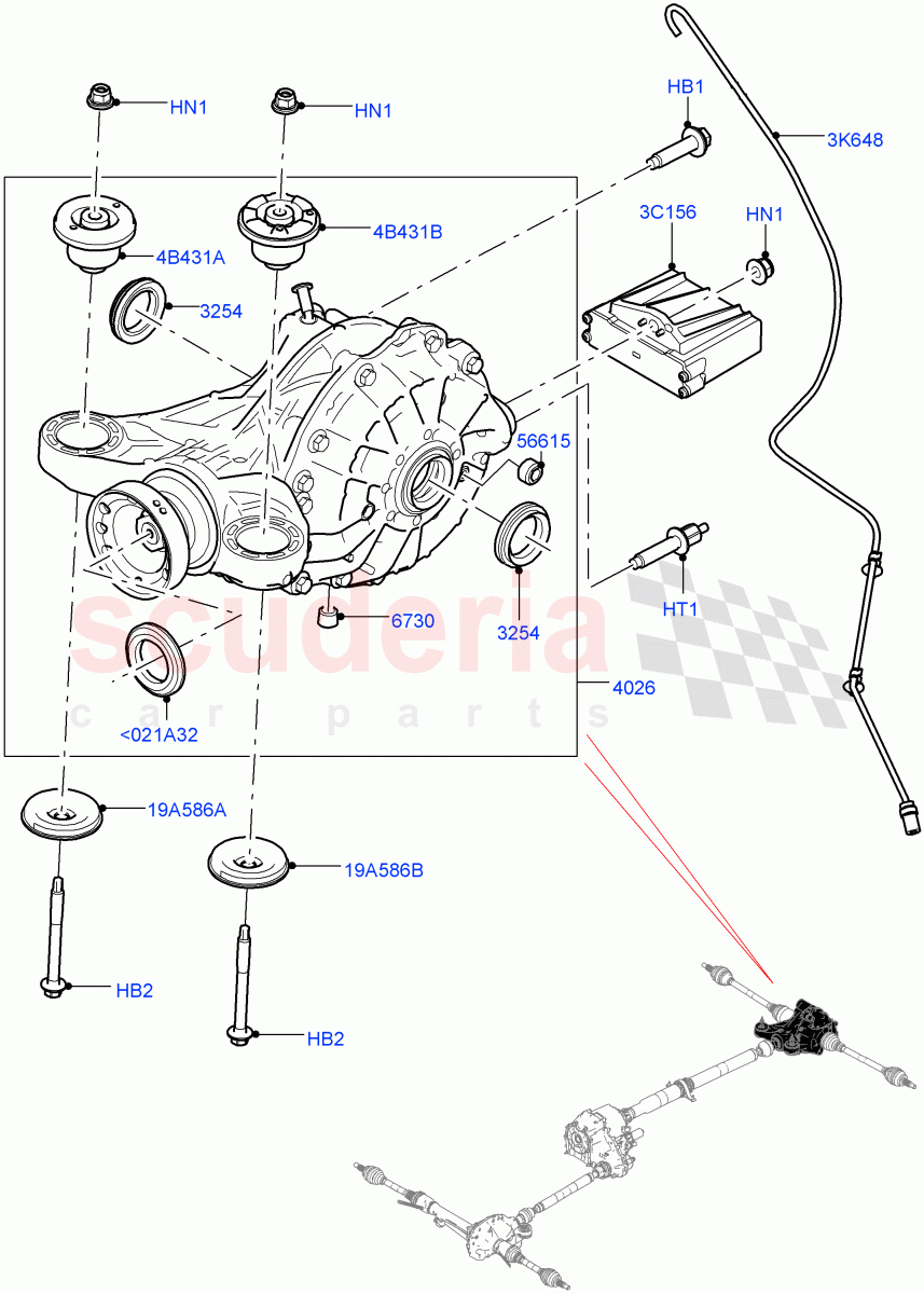 Rear Axle(2.0L 16V TIVCT T/C 240PS Petrol,Rear Axle Open Style Differential)((V)TOGA999999) of Land Rover Land Rover Range Rover Sport (2014+) [5.0 OHC SGDI SC V8 Petrol]