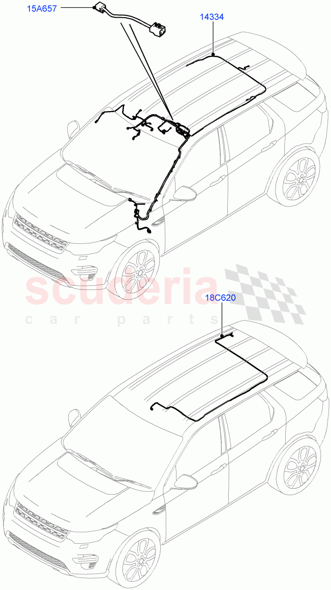Electrical Wiring - Body And Rear (Roof) (Itatiaia (Brazil)) ((V) FROMGT000001) of Land Rover Land Rover Discovery Sport (2015+) [2.2 Single Turbo Diesel]
