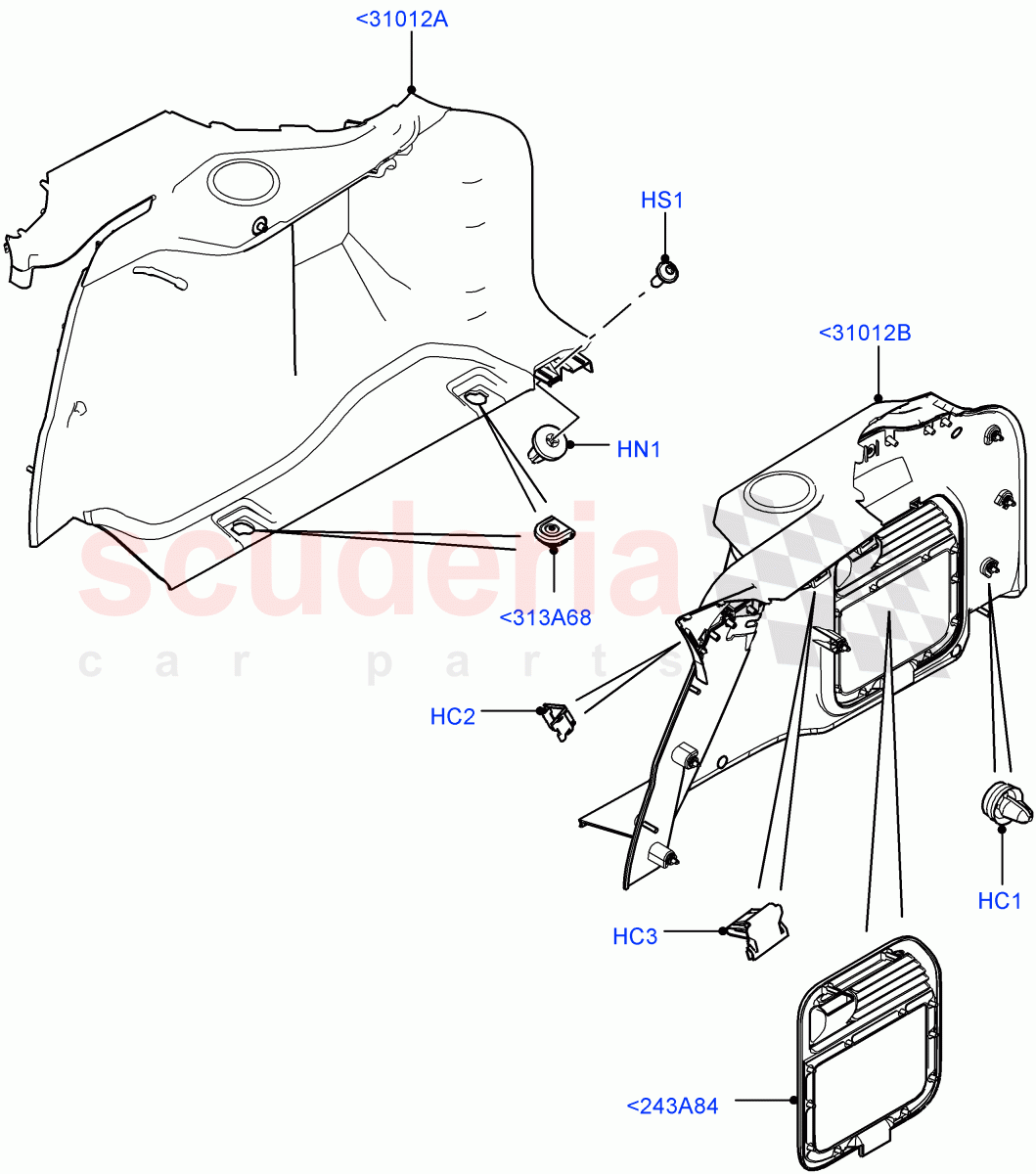 Side Trim (Luggage Compartment) (Changsu (China)) ((V) FROMEG000001) of Land Rover Land Rover Range Rover Evoque (2012-2018) [2.0 Turbo Petrol GTDI]