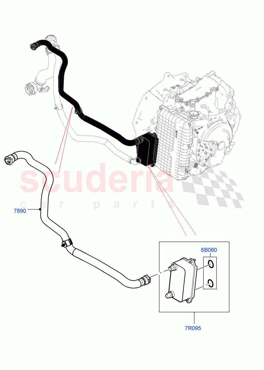 Transmission Cooling Systems (2.0L I4 DSL MID DOHC AJ200, 9 Speed Auto AWD, Halewood (UK), 2.0L I4 DSL HIGH DOHC AJ200) ((V) FROMGH000001) of Land Rover Land Rover Discovery Sport (2015+) [2.0 Turbo Petrol GTDI]