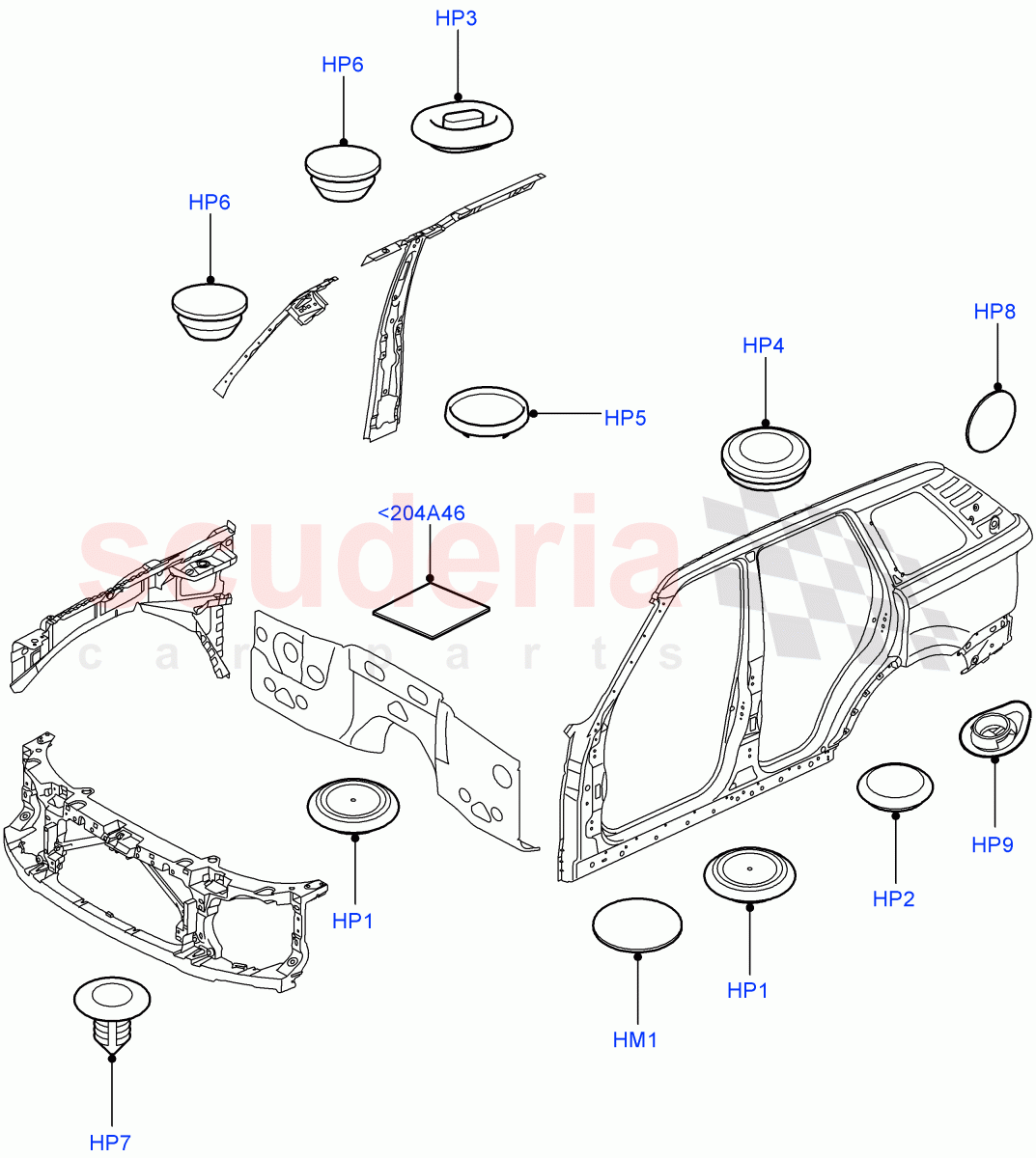 Plugs - Body (Front) ((V) FROMAA000001) of Land Rover Land Rover Range Rover Sport (2010-2013) [5.0 OHC SGDI SC V8 Petrol]