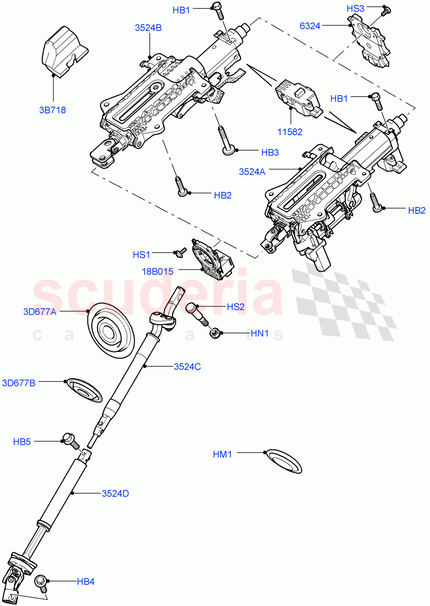 Steering Column ((V) FROMAA000001) of Land Rover Land Rover Range Rover Sport (2010-2013) [3.0 Diesel 24V DOHC TC]