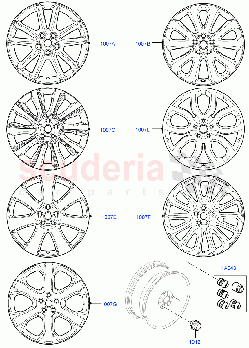 Accessory Wheels(Accessory) of Land Rover Land Rover Range Rover (2012-2021) [3.0 I6 Turbo Petrol AJ20P6]