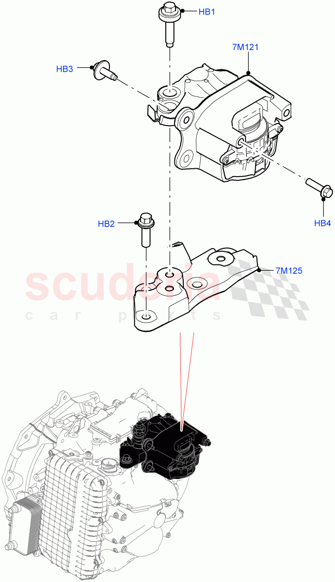Transmission Mounting (2.0L AJ20P4 Petrol E100 PTA, 9 Speed Auto Trans 9HP50, Changsu (China), 2.0L AJ20P4 Petrol High PTA, 2.0L AJ20P4 Petrol Mid PTA) ((V) FROMKG446857) of Land Rover Land Rover Discovery Sport (2015+) [2.2 Single Turbo Diesel]
