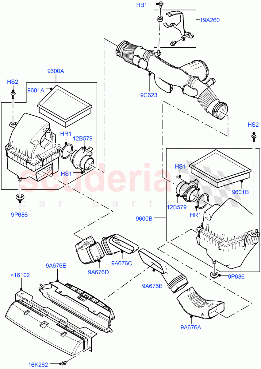 Air Cleaner(3.0L DOHC GDI SC V6 PETROL) of Land Rover Land Rover Range Rover Velar (2017+) [3.0 DOHC GDI SC V6 Petrol]