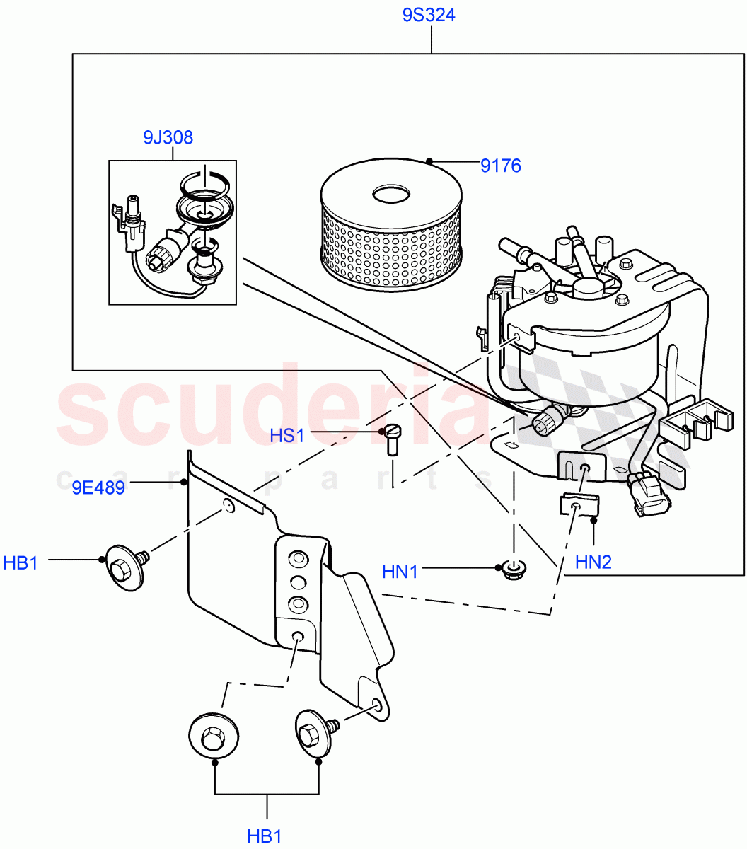 Fuel Filter (3.6L V8 32V DOHC EFi Diesel Lion) ((V) FROMAA000001) of Land Rover Land Rover Range Rover Sport (2010-2013) [3.6 V8 32V DOHC EFI Diesel]
