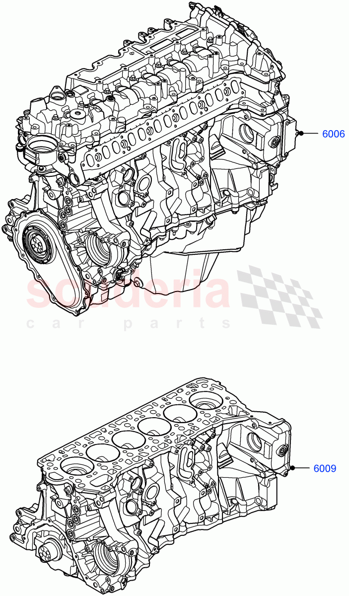 Service Engine And Short Block (3.0L AJ20D6 Diesel High) ((V) FROMLA000001) of Land Rover Land Rover Range Rover (2012-2021) [3.0 I6 Turbo Diesel AJ20D6]