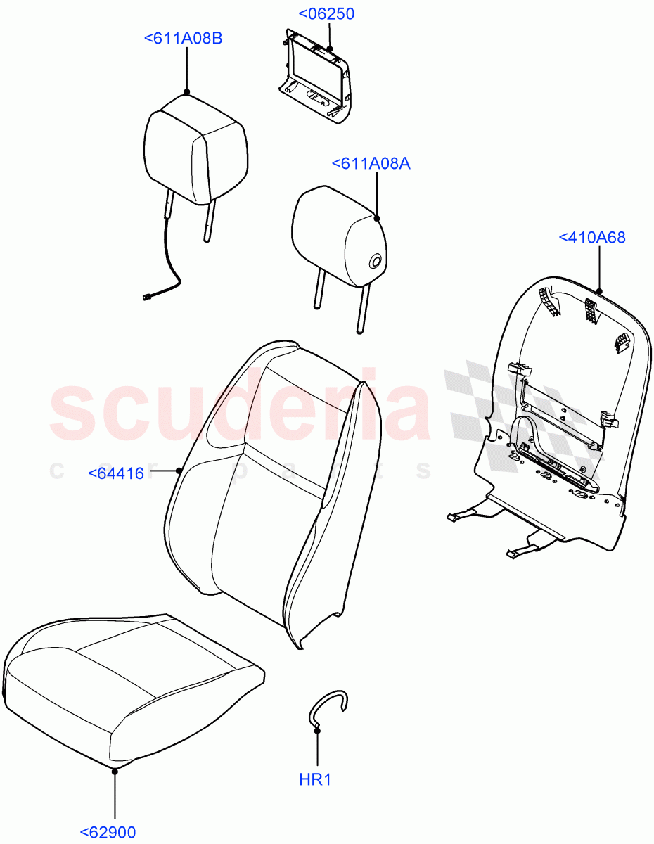 Front Seat Covers(Windsor Leather Perforated) of Land Rover Land Rover Range Rover Velar (2017+) [3.0 I6 Turbo Petrol AJ20P6]