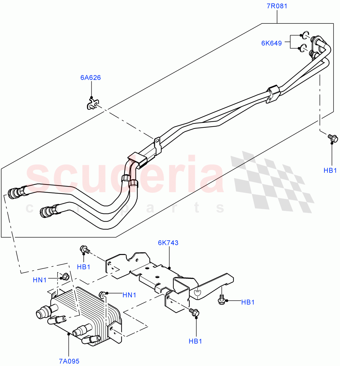 Transmission Cooling Systems(3.0 V6 Diesel,8 Speed Auto Trans ZF 8HP70 4WD)((V)FROMCA000001) of Land Rover Land Rover Discovery 4 (2010-2016) [3.0 DOHC GDI SC V6 Petrol]