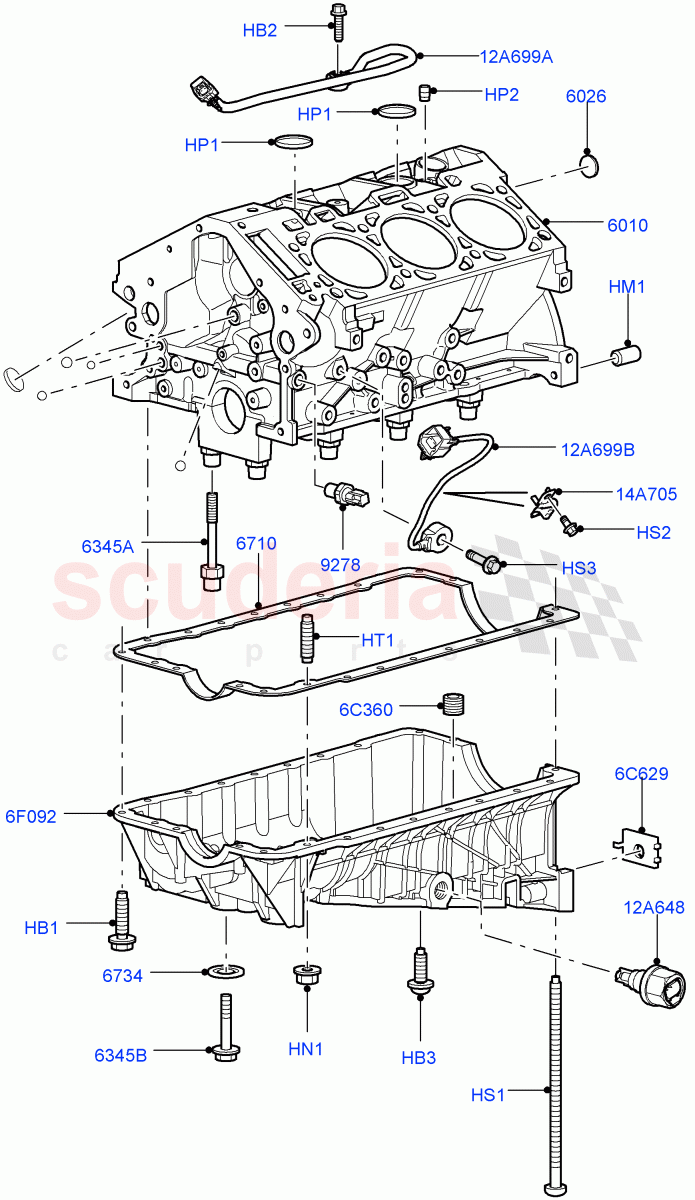 Cylinder Block And Plugs(Cologne V6 4.0 EFI (SOHC))((V)FROMAA000001) of Land Rover Land Rover Discovery 4 (2010-2016) [4.0 Petrol V6]