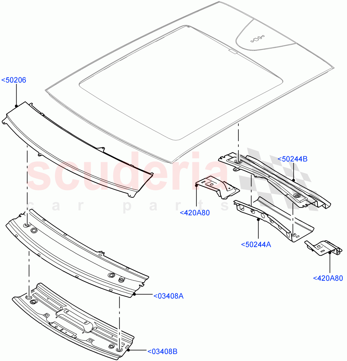 Roof - Sheet Metal(With Roof Conversion-Panorama Power,Changsu (China),With Roof Conversion-Panorama Roof) of Land Rover Land Rover Range Rover Evoque (2019+) [1.5 I3 Turbo Petrol AJ20P3]