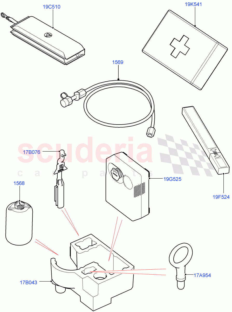 Emergency And Safety Equipment (Factory Fitted, Solihull Plant Build) ((V) FROMHA000001) of Land Rover Land Rover Discovery 5 (2017+) [3.0 I6 Turbo Diesel AJ20D6]