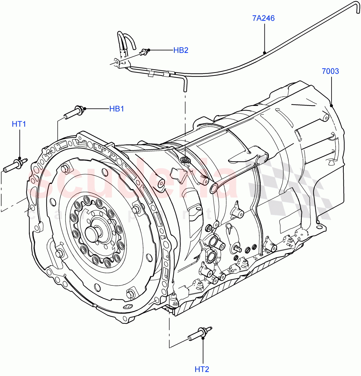 Auto Trans Assy & Speedometer Drive(Solihull Plant Build)(4.4L DOHC DITC V8 Diesel,8 Speed Auto Trans ZF 8HP70 4WD,3.0 V6 Diesel)((V)FROMBA000001) of Land Rover Land Rover Range Rover Sport (2014+) [2.0 Turbo Diesel]