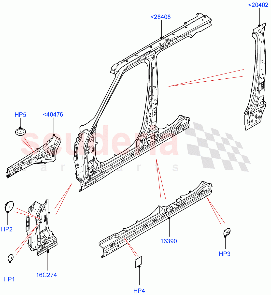 Side Panels - Inner(Middle - Front) of Land Rover Land Rover Range Rover Sport (2014+) [2.0 Turbo Diesel]