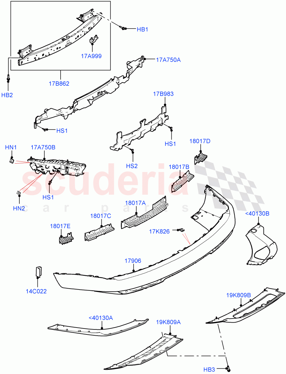 Rear Bumper of Land Rover Land Rover Range Rover (2022+) [3.0 I6 Turbo Petrol AJ20P6]