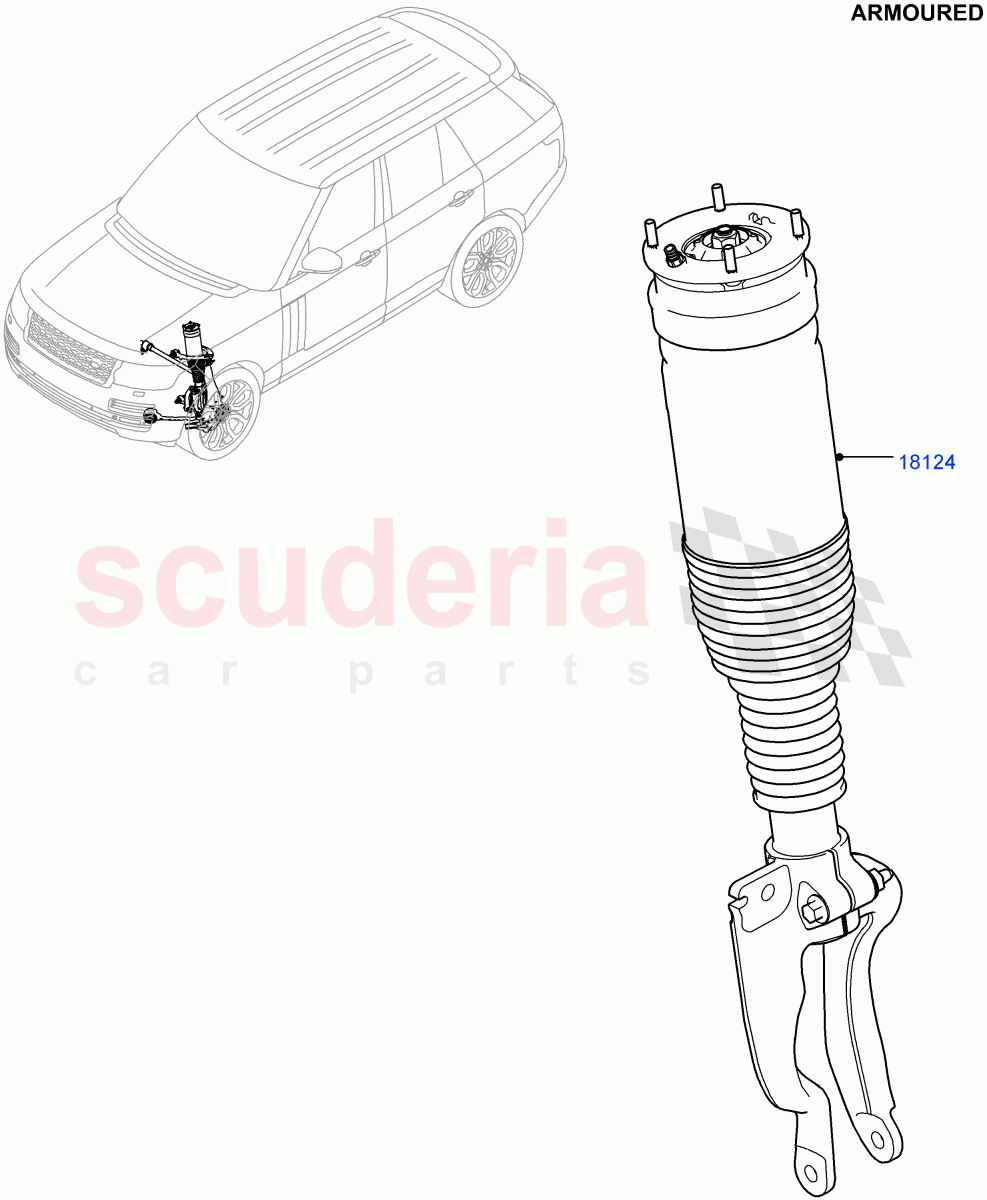 Front Suspension Struts And Springs (Armoured) ((V) FROMEA000001) of Land Rover Land Rover Range Rover (2012-2021) [4.4 DOHC Diesel V8 DITC]