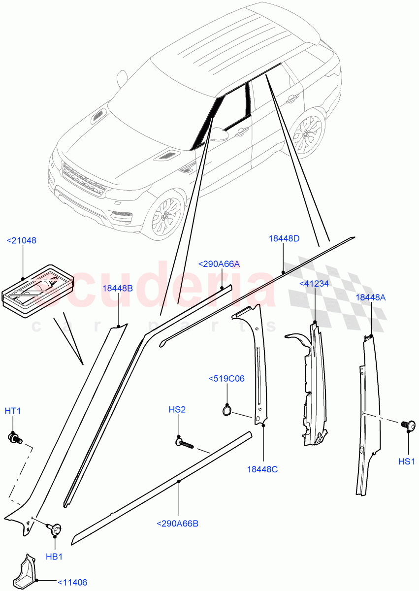 Front Doors, Hinges & Weatherstrips (Finishers) of Land Rover Land Rover Range Rover Sport (2014+) [4.4 DOHC Diesel V8 DITC]