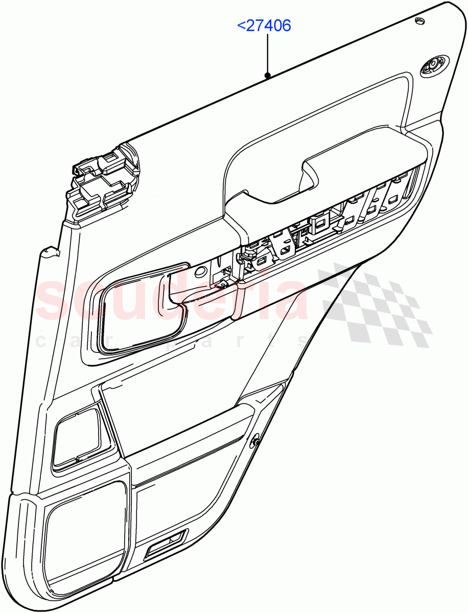 Rear Door Trim Panels ((V) FROMAA000001) of Land Rover Land Rover Range Rover (2010-2012) [5.0 OHC SGDI SC V8 Petrol]