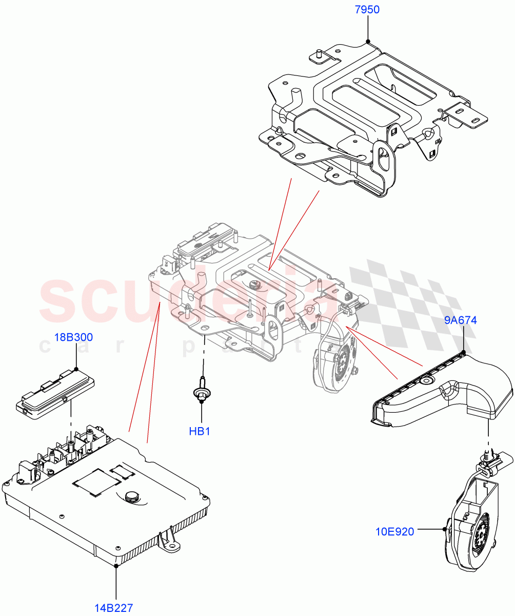 Hybrid Electrical Modules (MHEV Converter, Cooling Duct And Fans) (Electric Engine Battery-MHEV) ((V) FROMMA000001) of Land Rover Land Rover Range Rover Velar (2017+) [2.0 Turbo Diesel AJ21D4]