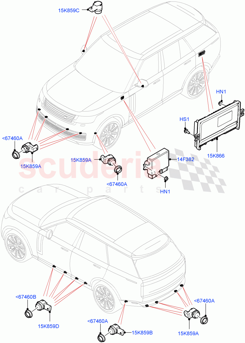 Parking Distance Control of Land Rover Land Rover Range Rover (2022+) [3.0 I6 Turbo Petrol AJ20P6]