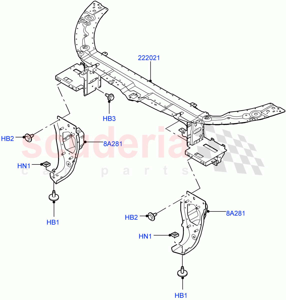 Front Panels, Aprons & Side Members (Front End) (Halewood (UK)) of Land Rover Land Rover Range Rover Evoque (2012-2018) [2.2 Single Turbo Diesel]