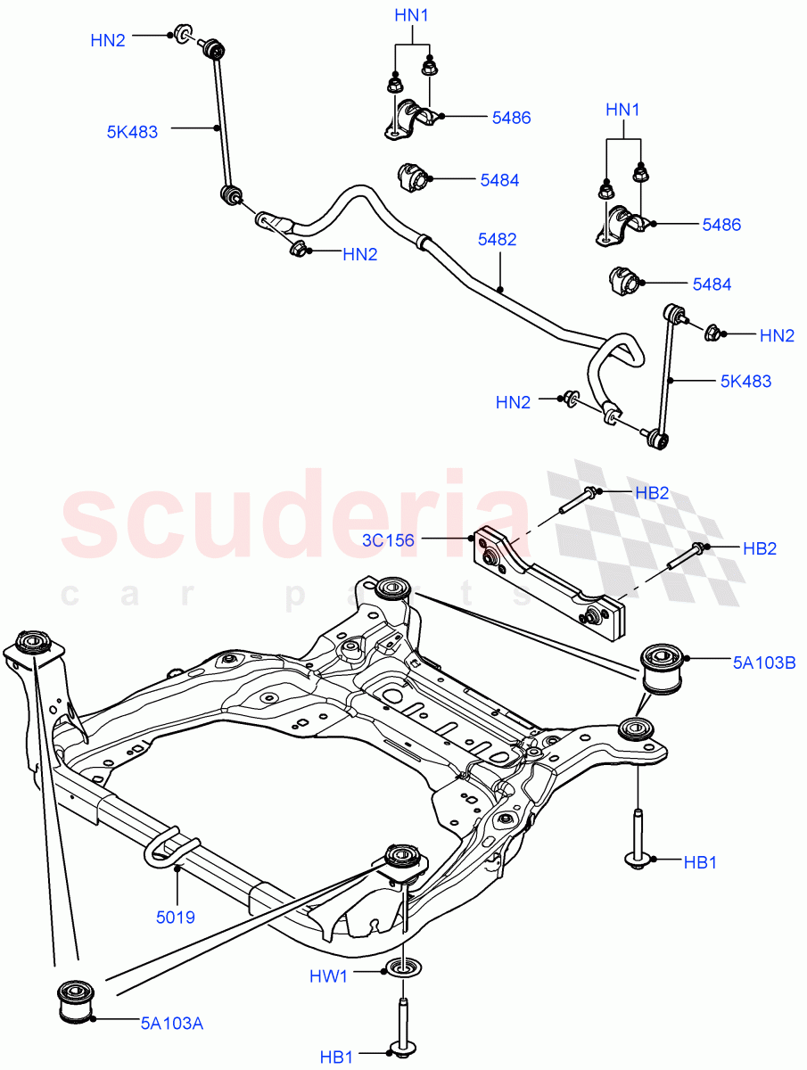 Front Cross Member & Stabilizer Bar (Itatiaia (Brazil)) ((V) FROMGT000001) of Land Rover Land Rover Discovery Sport (2015+) [2.0 Turbo Diesel]