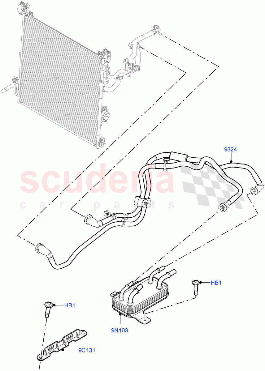 Fuel Cooler Assembly (3.0L AJ20D6 Diesel High) ((V) FROMLA000001) of Land Rover Land Rover Range Rover (2012-2021) [3.0 I6 Turbo Diesel AJ20D6]