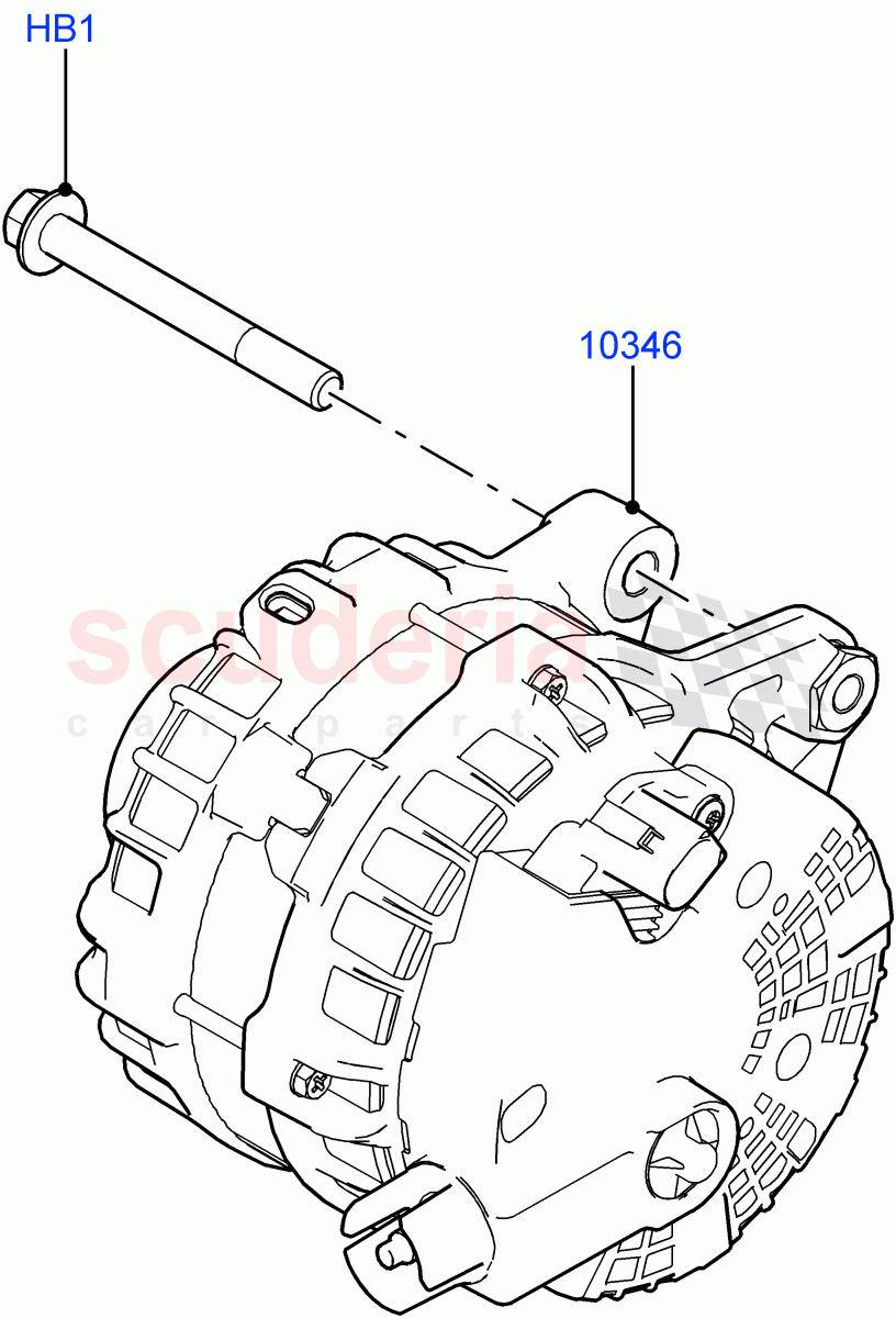 Alternator And Mountings(Halewood (UK),Less Electric Engine Battery) of Land Rover Land Rover Range Rover Evoque (2019+) [2.0 Turbo Diesel AJ21D4]