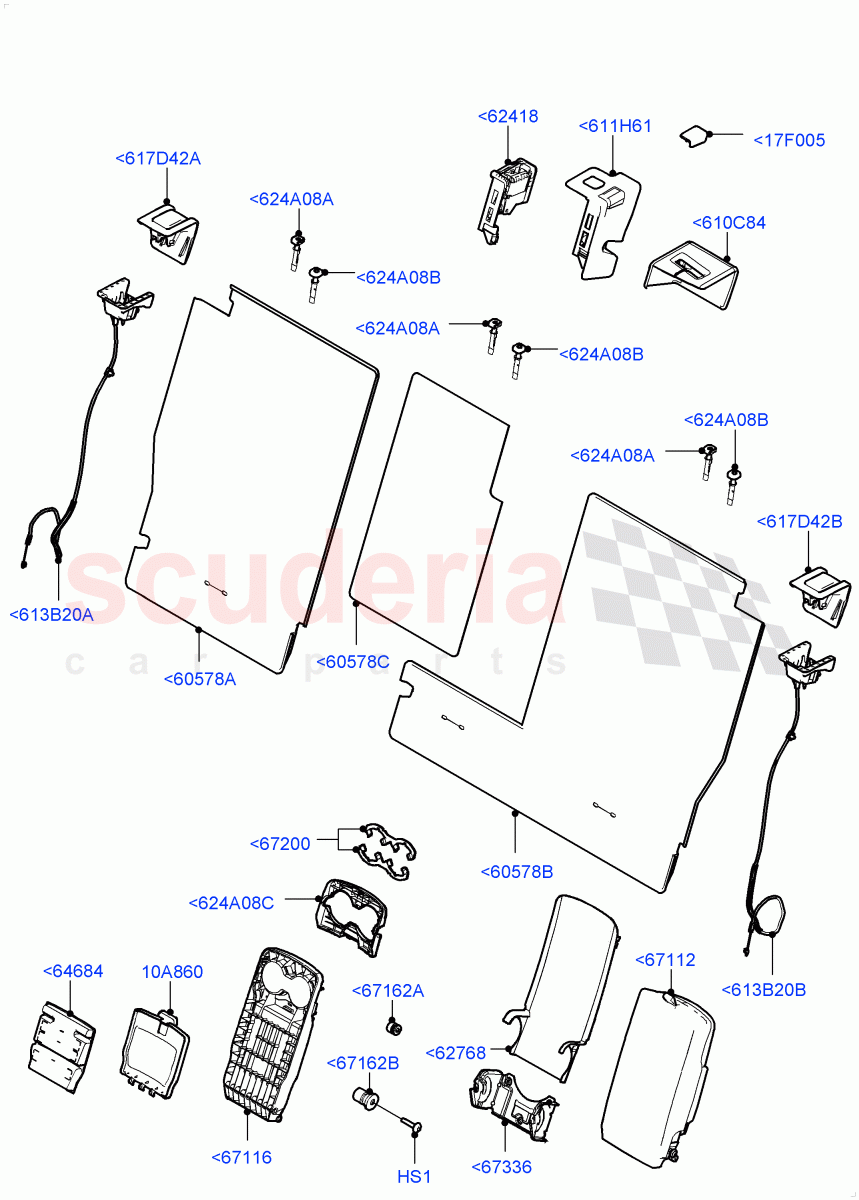 Rear Seat Back(Itatiaia (Brazil),60/40 Load Through With Slide) of Land Rover Land Rover Discovery Sport (2015+) [2.0 Turbo Petrol GTDI]