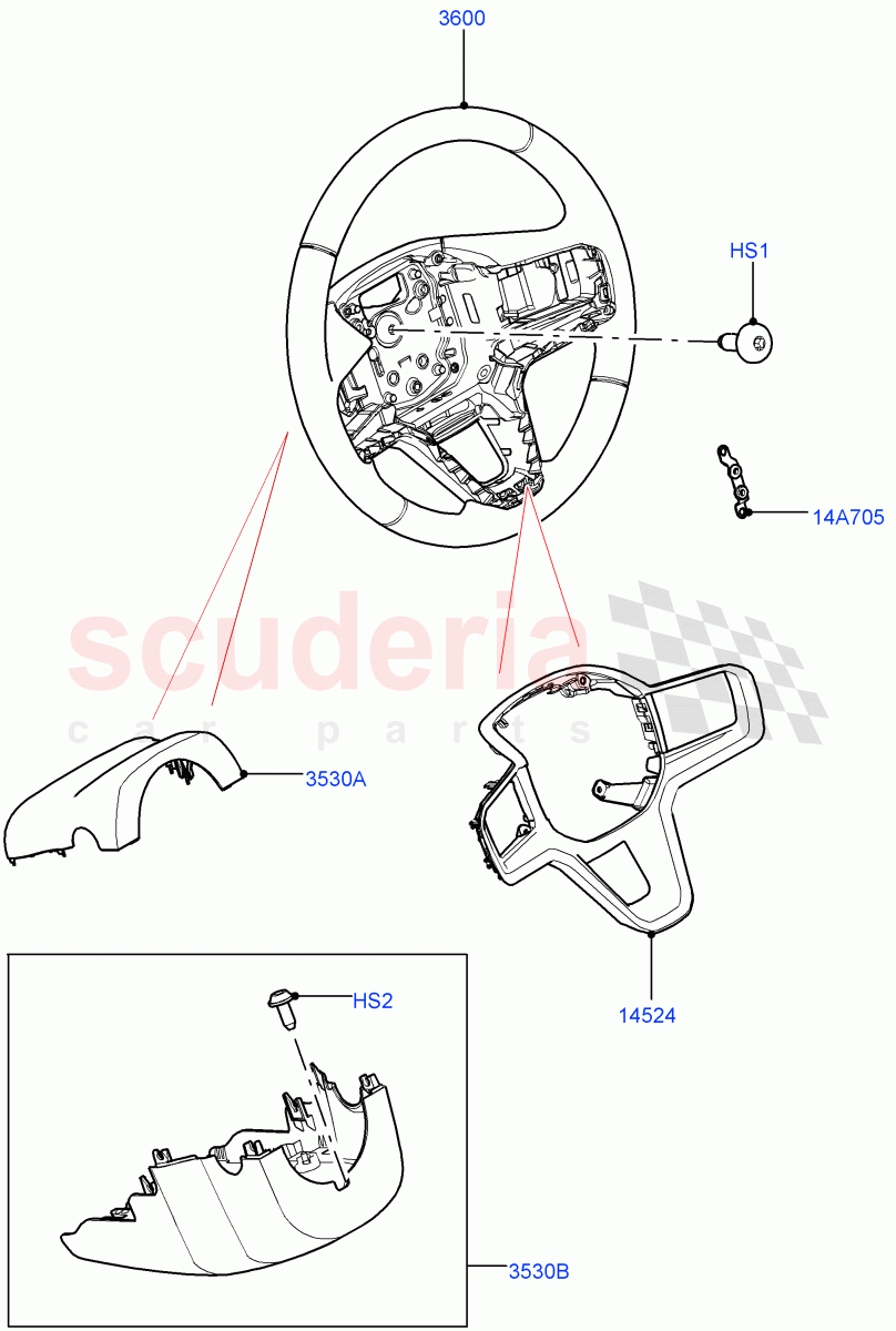 Steering Wheel((V)FROMMA000001) of Land Rover Land Rover Range Rover Velar (2017+) [3.0 Diesel 24V DOHC TC]