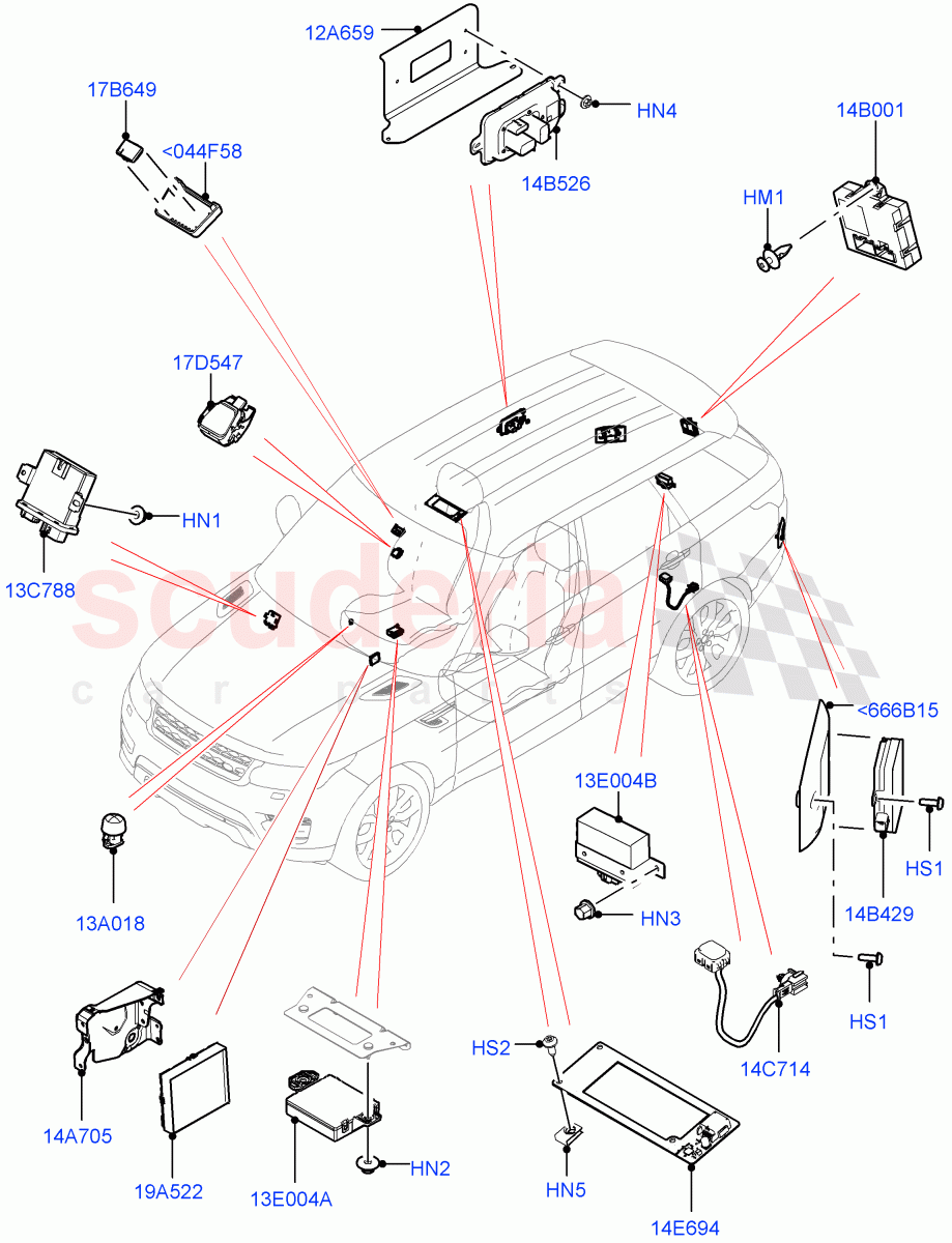 Vehicle Modules And Sensors of Land Rover Land Rover Range Rover Sport (2014+) [2.0 Turbo Petrol AJ200P]