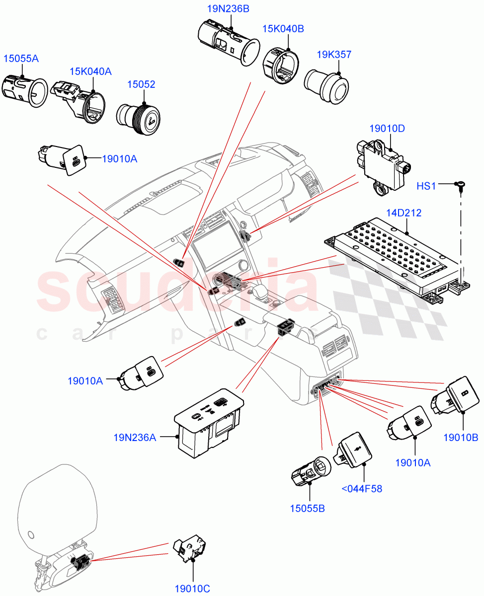 Instrument Panel Related Parts(Nitra Plant Build)((V)FROMM2000001) of Land Rover Land Rover Discovery 5 (2017+) [3.0 Diesel 24V DOHC TC]