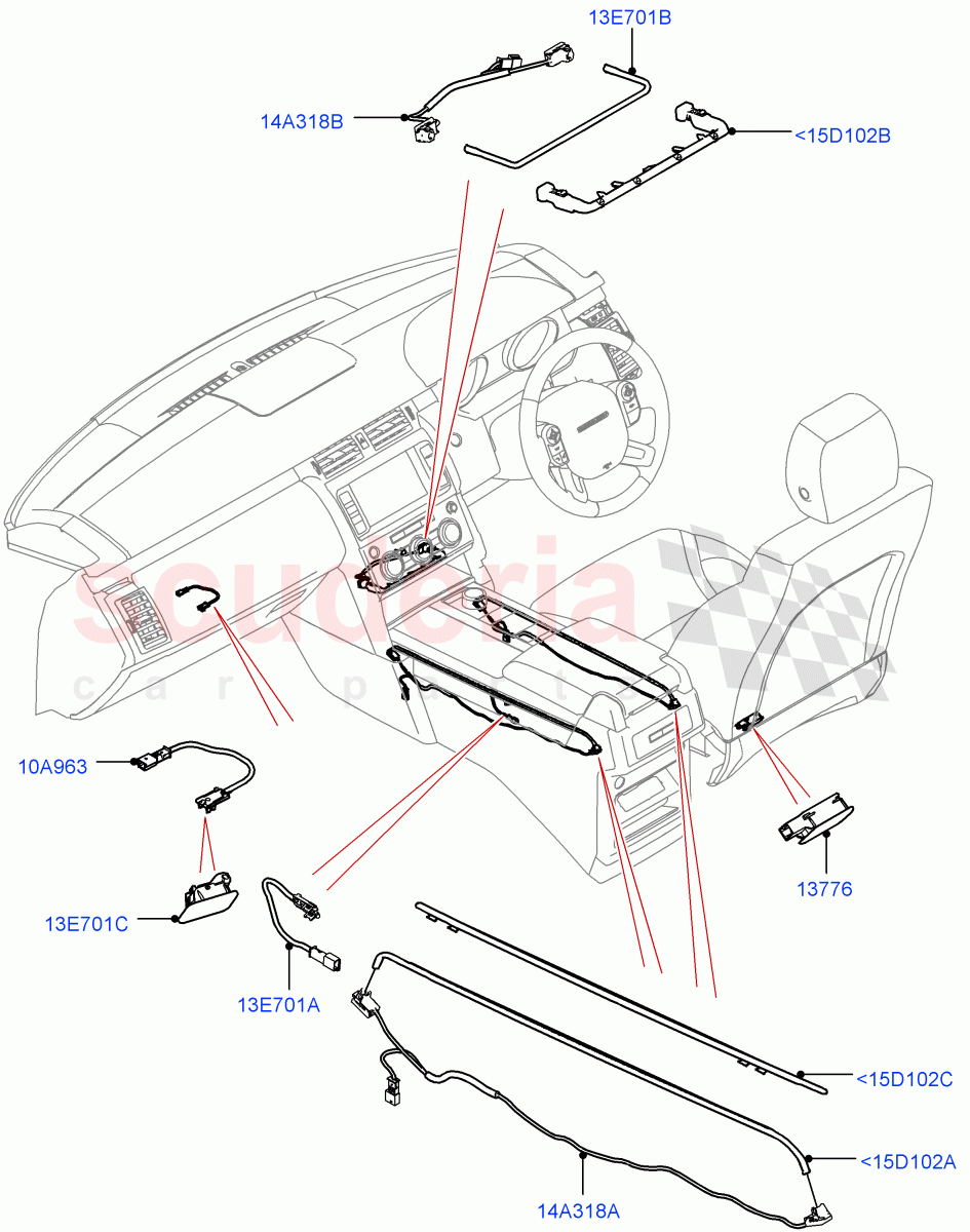 Interior Lamps(Nitra Plant Build, Front)((V)FROMK2000001) of Land Rover Land Rover Discovery 5 (2017+) [3.0 Diesel 24V DOHC TC]