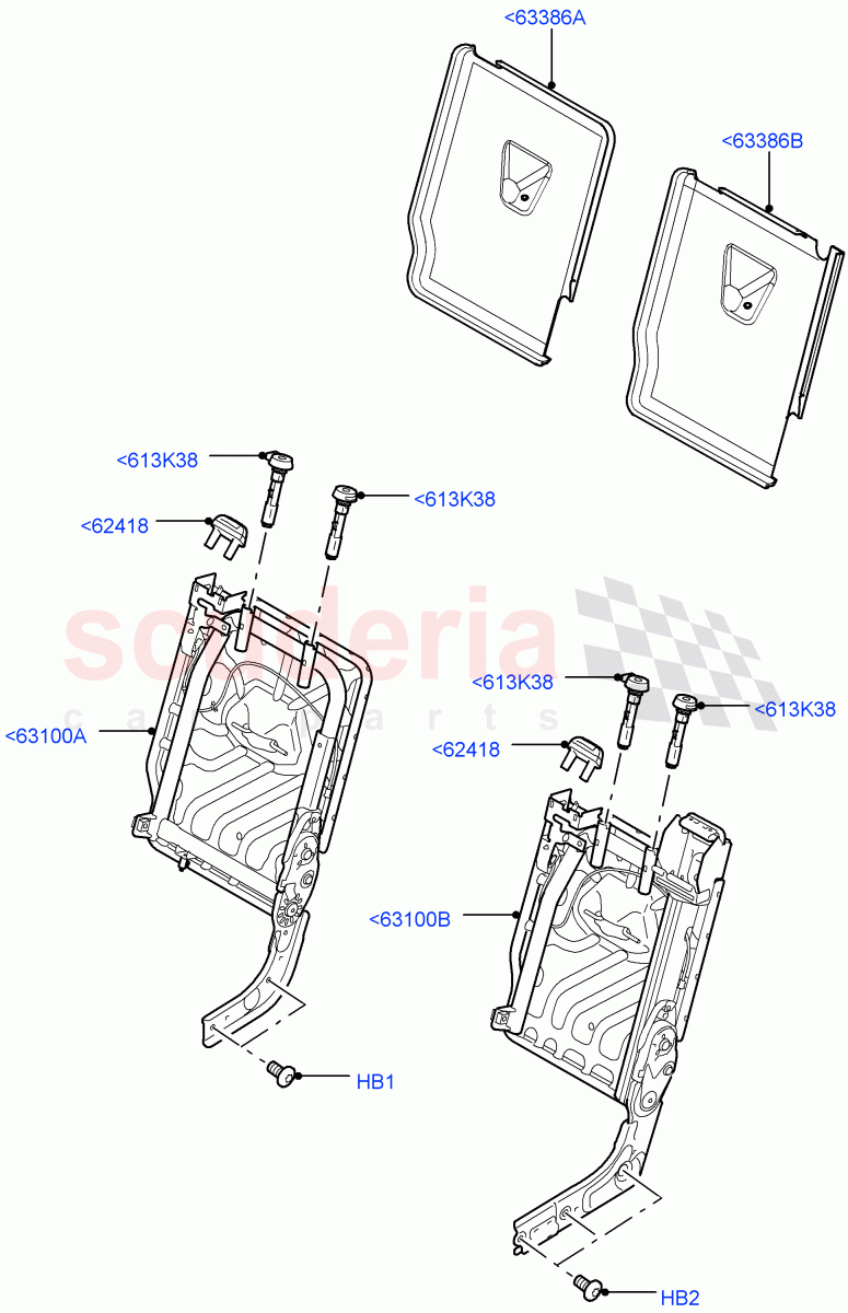 Rear Seat Frame (Frame Assy Backboard) (With 35/30/35 Split Fold Rear Seat) ((V) FROMAA000001) of Land Rover Land Rover Discovery 4 (2010-2016) [3.0 DOHC GDI SC V6 Petrol]