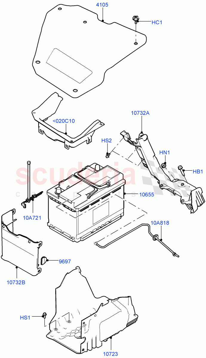 Battery And Mountings (Changsu (China)) ((V) FROMFG000001, (V) TOKG446856) of Land Rover Land Rover Discovery Sport (2015+) [2.0 Turbo Diesel AJ21D4]
