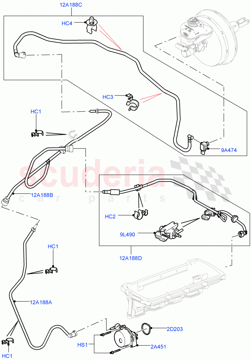 Vacuum Control And Air Injection (5.0L OHC SGDI SC V8 Petrol - AJ133, LHD) ((V) FROMHA000001) of Land Rover Land Rover Range Rover Sport (2014+) [5.0 OHC SGDI SC V8 Petrol]