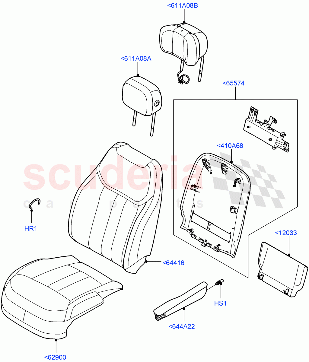 Front Seat Covers(Semi Aniline Leather Perf) of Land Rover Land Rover Range Rover (2022+) [4.4 V8 Turbo Petrol NC10]