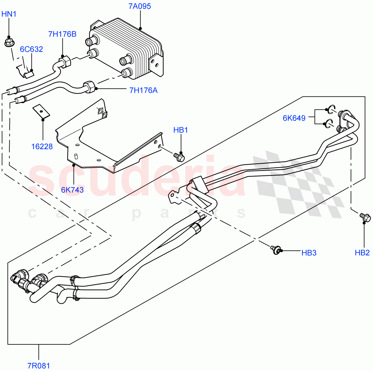 Transmission Cooling Systems(5.0L OHC SGDI SC V8 Petrol - AJ133,6 Speed Auto Transmission ZF 6HP28,5.0L OHC SGDI NA V8 Petrol - AJ133)((V)FROMAA000001) of Land Rover Land Rover Discovery 4 (2010-2016) [5.0 OHC SGDI NA V8 Petrol]