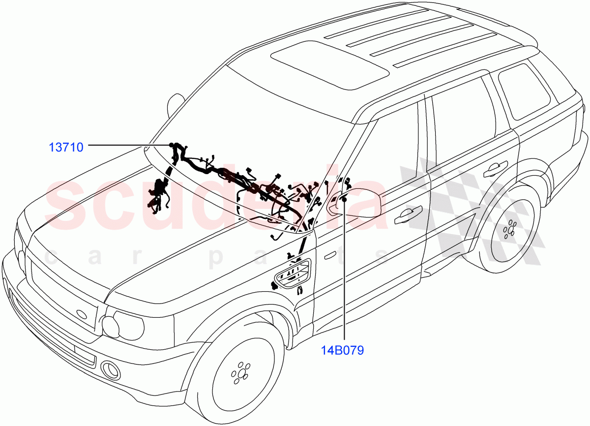Electrical Wiring - Engine And Dash (Facia And Console) ((V) FROM9A000001, (V) TO9A999999) of Land Rover Land Rover Range Rover Sport (2005-2009) [4.4 AJ Petrol V8]