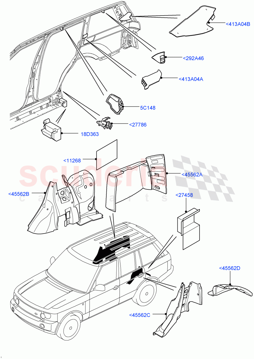 Insulators - Rear (Less Armoured) ((V) FROMAA000001) of Land Rover Land Rover Range Rover (2010-2012) [5.0 OHC SGDI NA V8 Petrol]