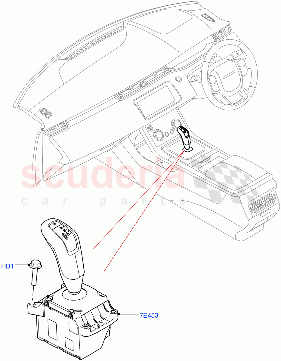 Gear Change-Automatic Transmission (Floor Console) (9 Speed Auto Trans 9HP50, Halewood (UK)) of Land Rover Land Rover Discovery Sport (2015+) [2.2 Single Turbo Diesel]