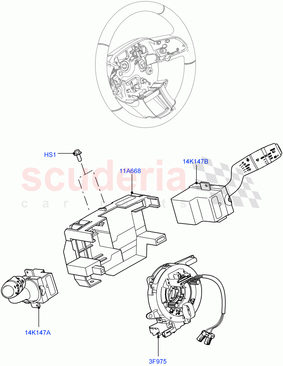 Switches (Steering Column) (Changsu (China)) ((V) FROMEG000001) of Land Rover Land Rover Range Rover Evoque (2012-2018) [2.0 Turbo Petrol GTDI]