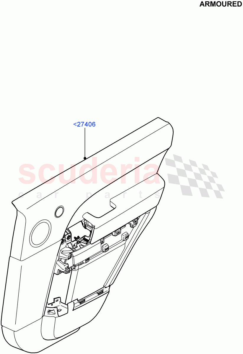 Rear Door Trim Panels(Armoured)((V)FROMEA000001) of Land Rover Land Rover Range Rover (2012-2021) [5.0 OHC SGDI NA V8 Petrol]